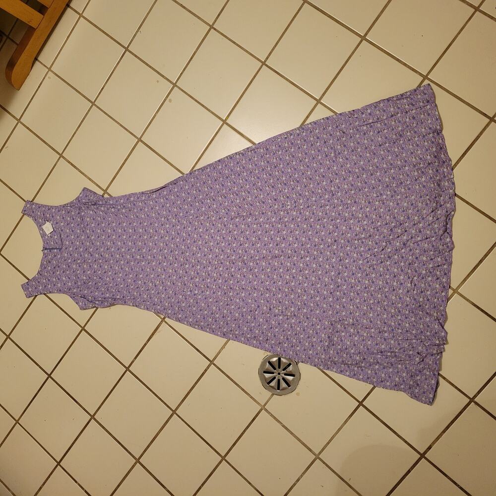 Jonathan Martin Purple Floral Maxi Dress Women's 5 Sleeveless Casual Summer - Picture 8 of 12